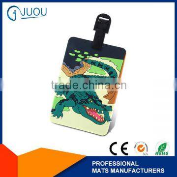 crocodile shaped blank silicone rubber luggage tag