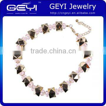 fashion elegant banquet necklace, new cheap alloy rhinestone choker necklace exaggerated crystal bead choker necklace