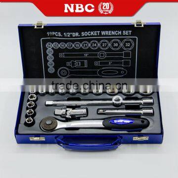 19 Pieces 12.5mm Series Metric Socket Tools