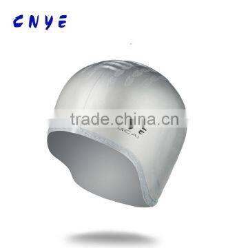 CNYE Silicone pure color swimming caps men women waterproof swimming caps silicone ear swim cap