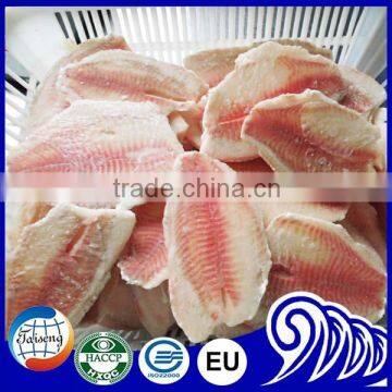 Frozen Black Tilapia Fillets, shallow skinned, natural color