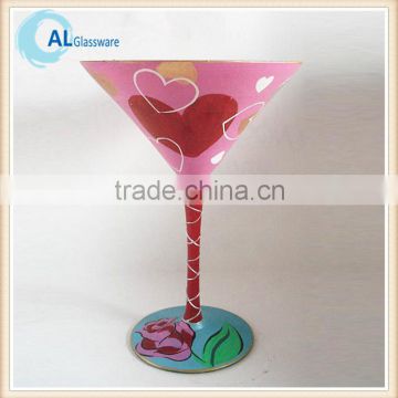 factory price valentines hand painted wine glass designs