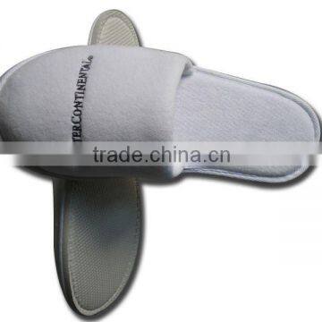 Luxury velour closed toe hotel slipper