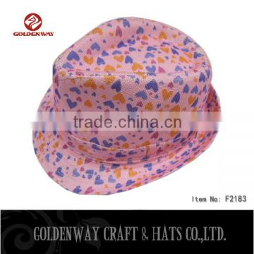 Custom made pink fedora hat for wholesale