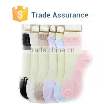 Customized New Thin Transparent Beautiful Lace Boot Socks , Fancy Lace Socks , Bulk Wholesale Socks