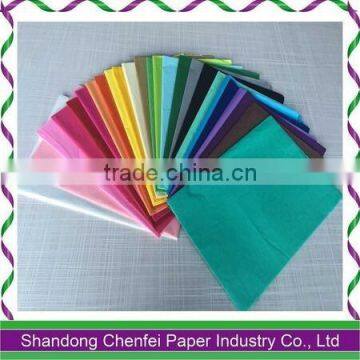 Colored 50*75cm 17gsm decorative tissue paper wrapping paper