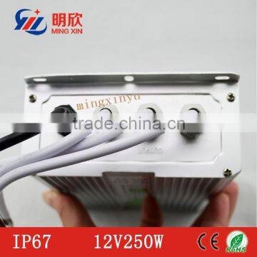 250w waterproof IP67 led power supply 12v , outdoor 250w led driver with 2 years of warranty