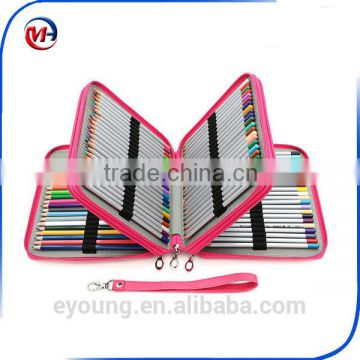 Pu Colored Pencil Case with Compartments-120 Slots Handy Pencil Bags Large for Watercolor Pencils, Gel Pens and Ordinary Pencils