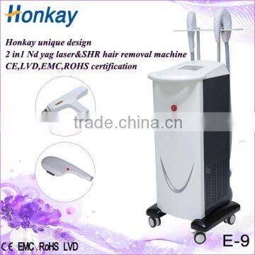 Professiona 2 IN 1 YAG Laser SHR Tattoo Removal Laser Machine Multifunctional Nd Yag Laser Hair Removal Machine Q Switch Laser Tattoo Removal Machine