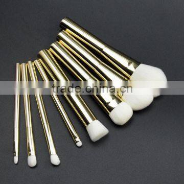 Shiny gold metal 7pcs /8pcs/9pcs high-end gold handle private label cosmetics makeup brushes blush beauty brush kit