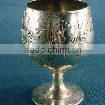 Brass Goblets and Wine Glasses with High Quality Polish With Nickel Finish