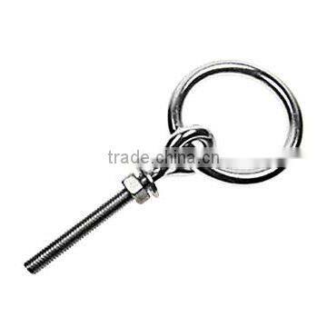 Welded stainless steel ring eye bolt with washer & Nut