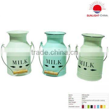 metal milk bucket water pot with handle