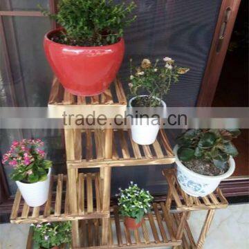 Wooden Flower Display Rack Wall Flower Pot Stand photo-2