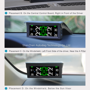 Vchecker Solar Wireless T501 Car TPMS Tire Pressure Monitoring System+4 Internal Sensors photo-2