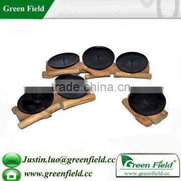 Green Field Handmade Wooden Candle Holder for Home Decorative