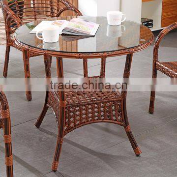 Flash Furniture Round Glass Rattan Table and 4 Rattan Stack Chairs photo-3