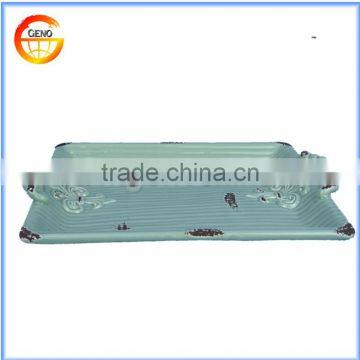 High quality ceramic rectangle blue glaze fruit plate