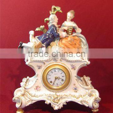 Pottery Home Decoration Art, Living Room Ceramic Desk Clock, Elegant Flower Ceramic Box Embedded Desk Clock photo-5
