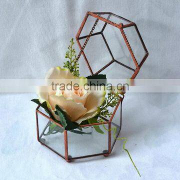 Indoor Decoration Clear Glass Plant Terrarium Hanging Terrarium Geometric photo-2