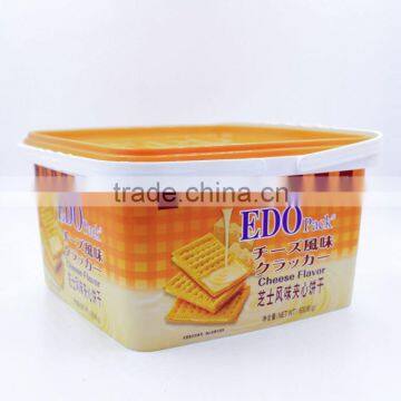3L EDO Custom IML Plastic Cracker Containers With Two Handles,Maker of Plastic PP Biscuit Box photo-4