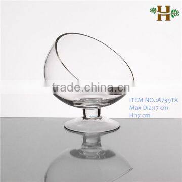 Slanted Stemware Candle Holder Glass