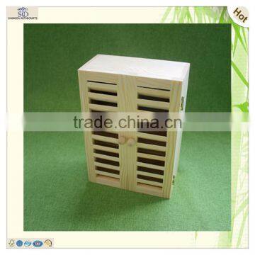 six compartments blind window design wooden display box