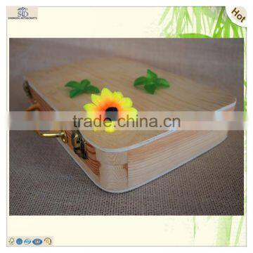 Luxury Cash Packaging Golden Metal Handle Wood Box photo-3