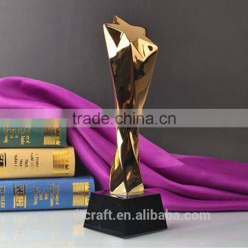 High Quality Golden Star Trophy Award With Crystal Base photo-2