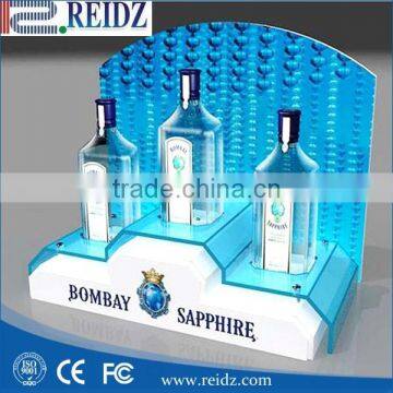 Acrylic wine bottle display rack Illuminated led Bar Shelf
