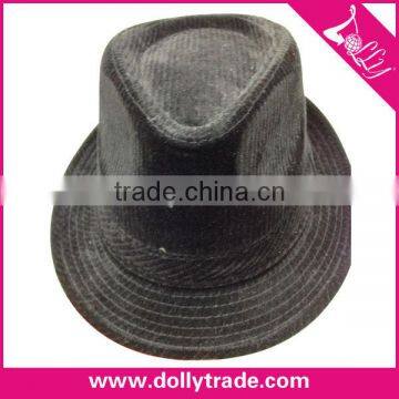 High Quality and Fashion Men Corduroy Black Fedora Hat