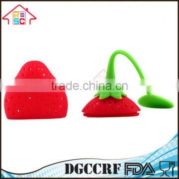 NBRSC Reuseable Silicone Strawberry Shape Tea Bag Filter Infuser Holder Strainer photo-3