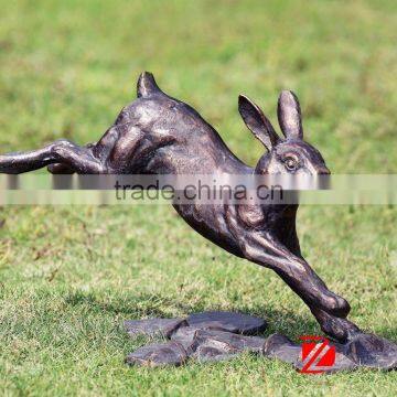 Bronze animal sculpture wild rabbit statue