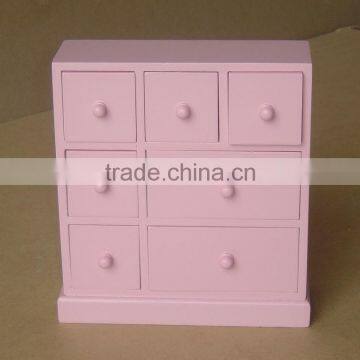 Pink Painted Wooden jewelry Drawer