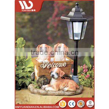 New Inventions In China Art Work Dog Resin Craft Solar Led Garden Lighting Outdoor photo-4