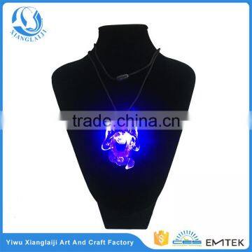 led flashlight halloween light up ghost necklace promotion gift