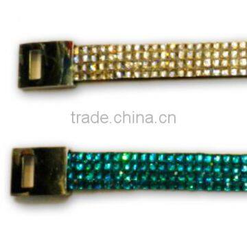 Gem Bracelet With Zinc Alloy Locking Part, Hot Sale Gift Leather With Crystal Gem Decoration photo-2