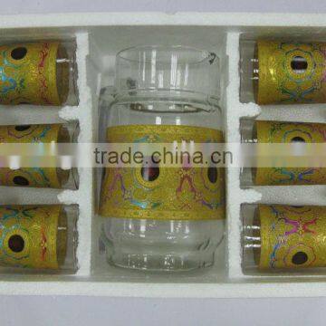 JK003 7pcs Glass Drinking Set With Deco photo-5