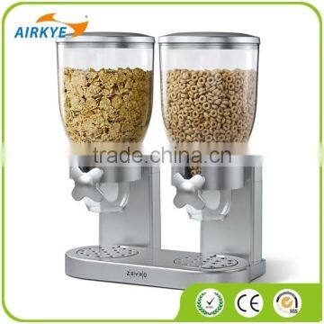 Double Dry Food Dispenser Kitchen Storage Container Cereal Snack photo-3