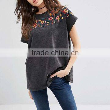 High Quality OEM Wholesale Embroidery Women Clothes Custom T Shirt Online Shopping