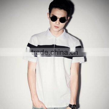 Men's New Casual Wholesale Blank Fitted Striped Polo Collar Tshirt Design photo-2