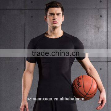 Newest design men t-shirt sportsware body tight t-shirt for men 2016