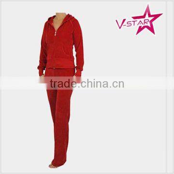 Custom Hoody Velvet Tracksuit Whit Hood Women Velour Tracksuit photo-2