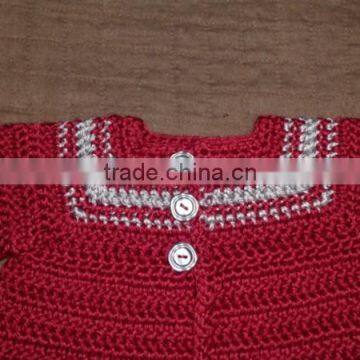 Newborn Handmade Sweater Set Crochet Cardigan and Cap photo-2
