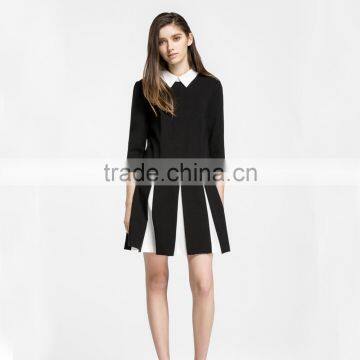 lovely long sleeve ball grown contrast short lady dress