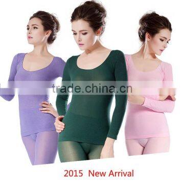 2015 New Arrival Suntex Ultrathin Heated Fiber Thermal Underwear Beautiful Undergarment Sets