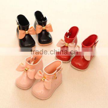 S16870A 2017 Cute Jelly Bowknot Kids Pvc Rain Shoes photo-2
