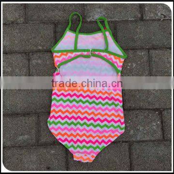 2016 Cute Stocked!! Children Swimwear Baby Girl Bikibi Swimsuit Rainbow Chevron Beachwear For European Children Girls Swimsuit photo-2