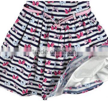 New Classic Stripes Muti-layers Summer Latest Fashion Dresses With Bow Print