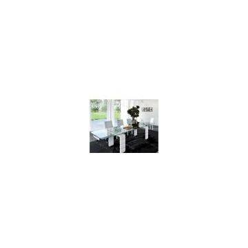 white extendable glass dining table